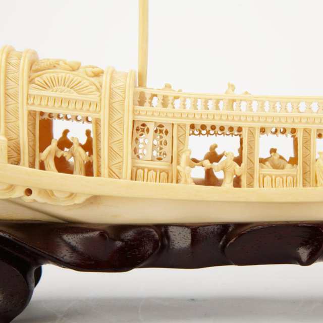 Ivory Carved Boat