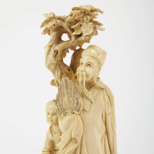 Two Ivory Figural Group Carvings