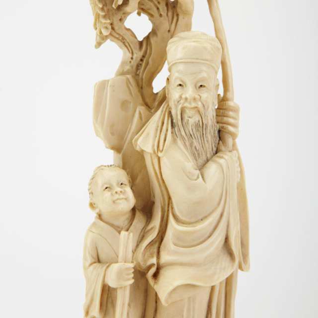 Two Ivory Figural Group Carvings