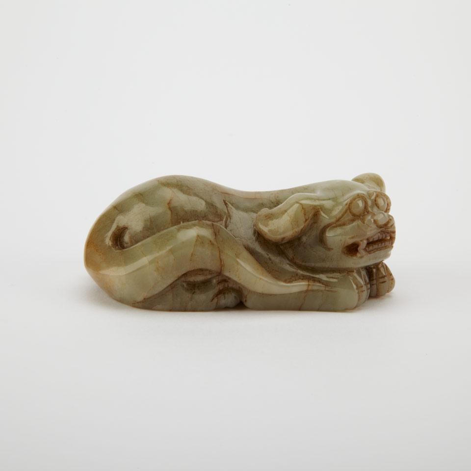 Two Green Jade Dogs