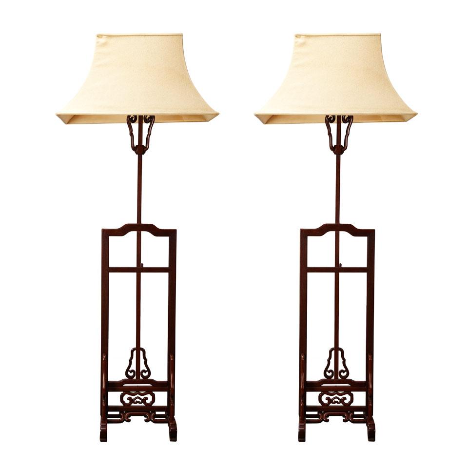 Pair of Rosewood Floor Lamps
