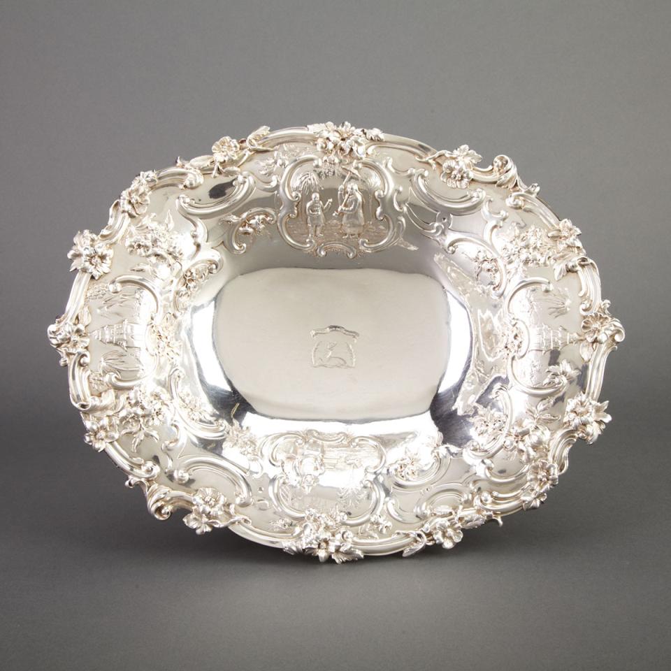 Victorian Silver Oval Footed Comport, John S. Hunt, London, 1849