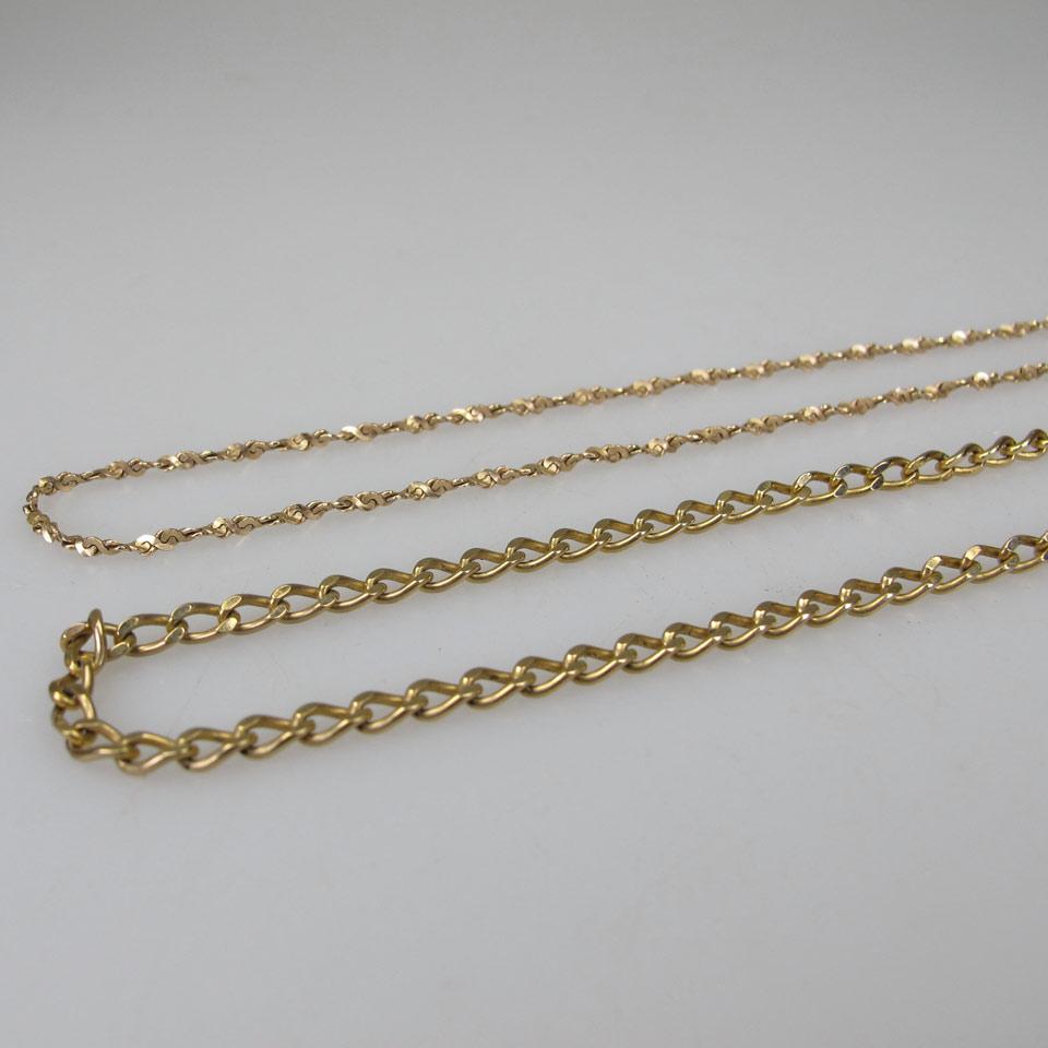 2 x 10k Yellow Gold Chains