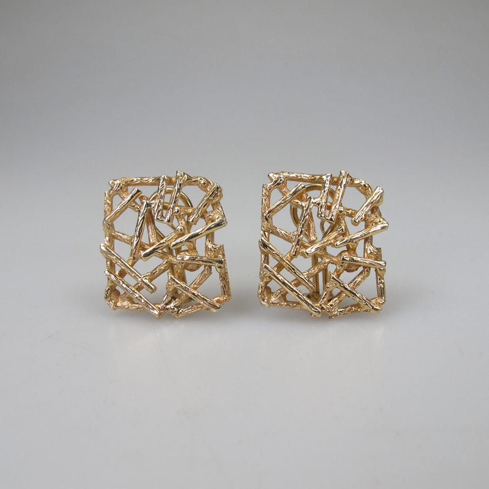 Pair Of 14k Yellow Gold Earrings
