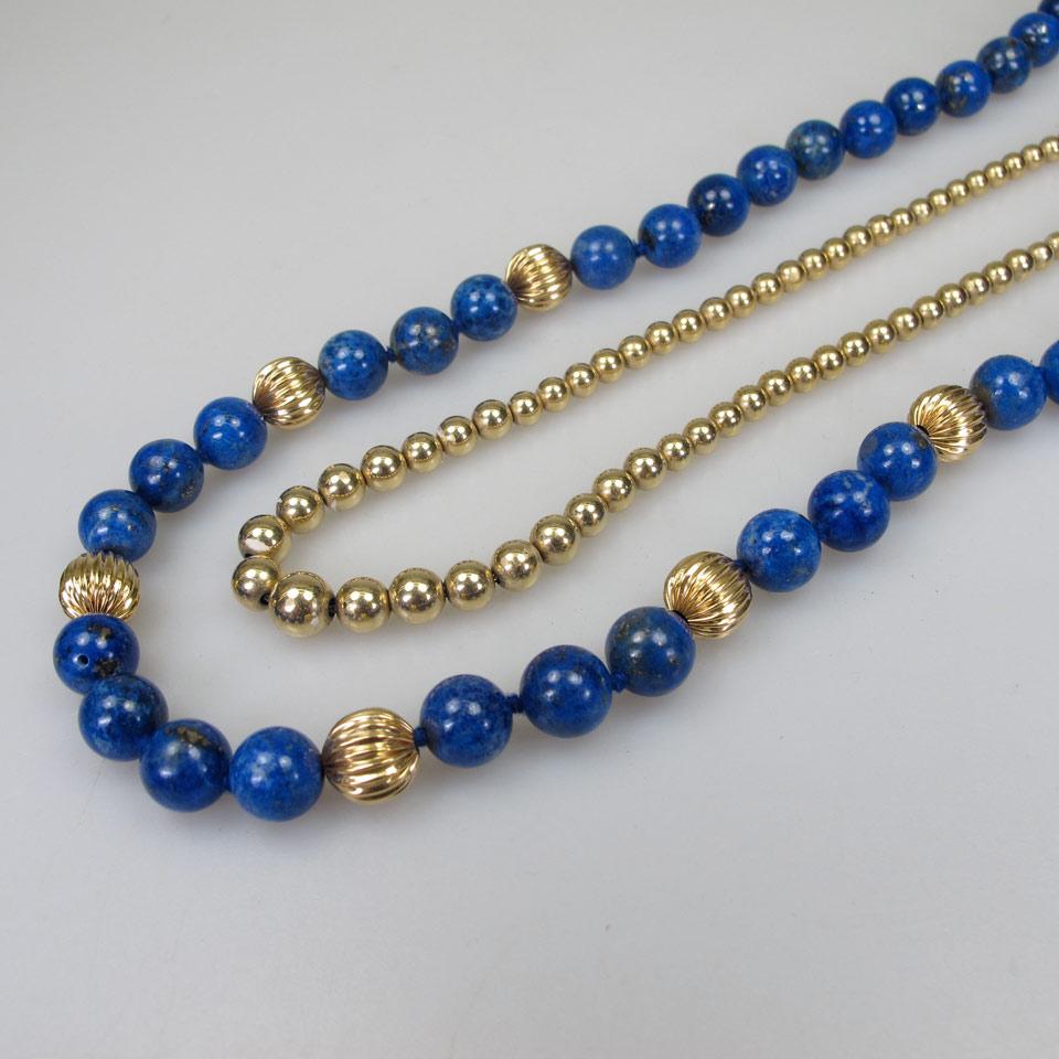 Single Strand Of 14k Yellow Gold Beads