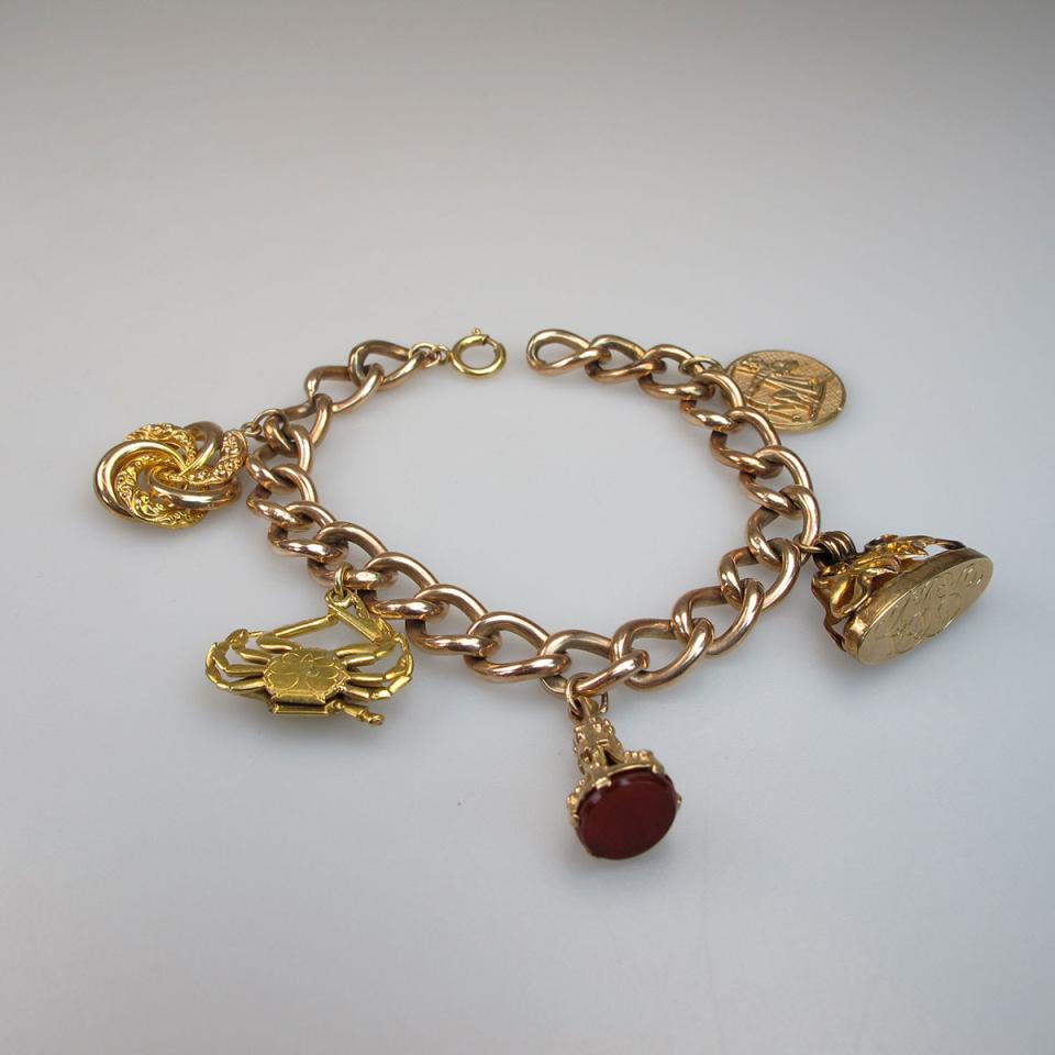 English 9k Rose Gold Curb Link Bracelet