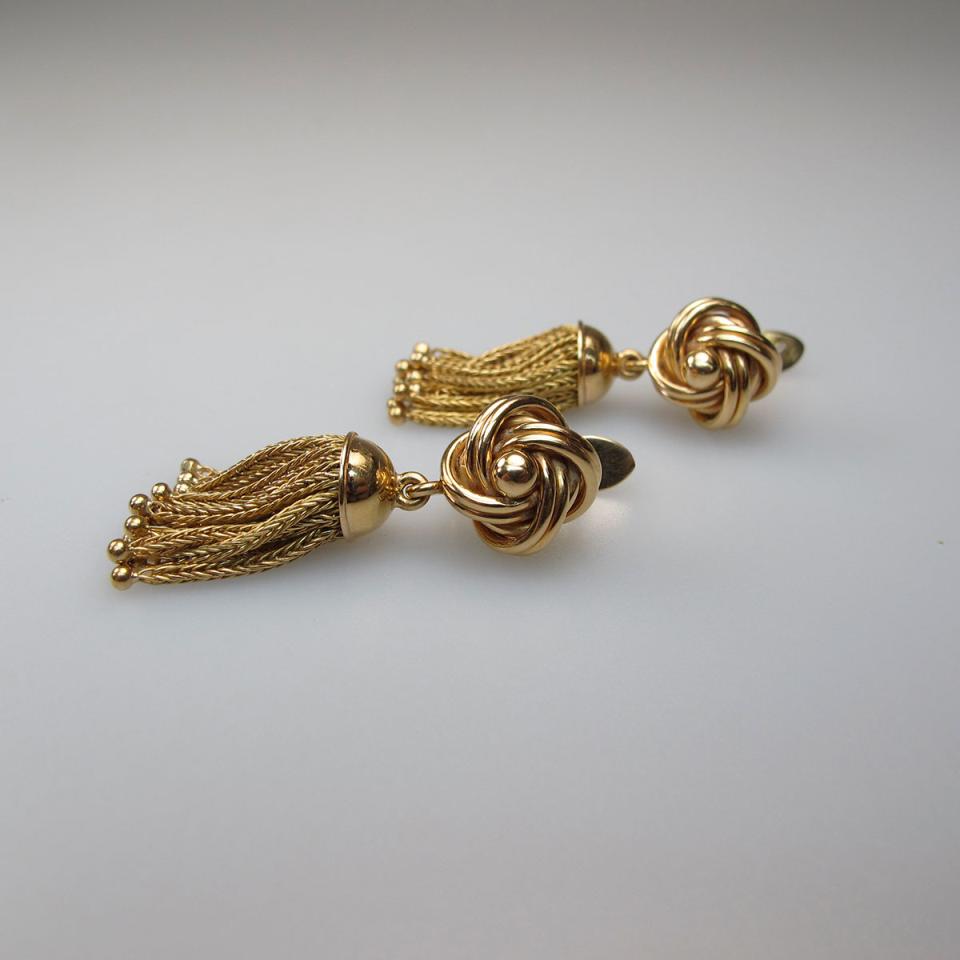 Pair Of 18k Yellow Gold Drop Earrings