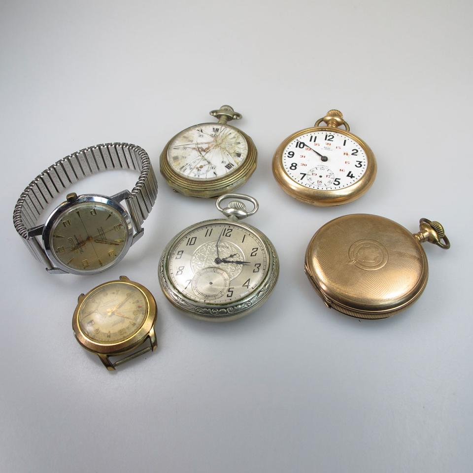 4 Various Pocket Watches And 2 Wristwatches