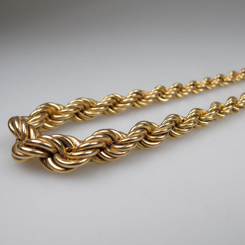10k Yellow Gold Graduated Rope Chain; 16”; 19.9g.
