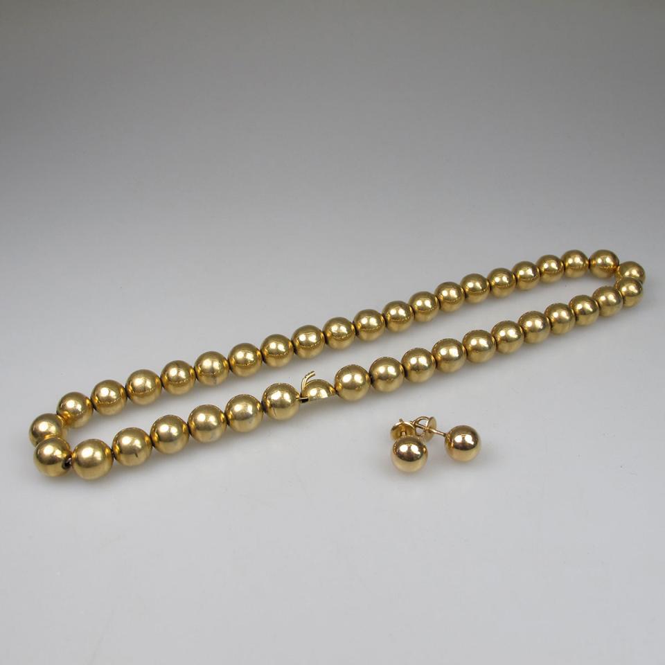 18k Yellow Gold Bead Necklace