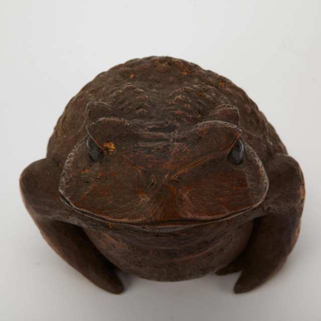 Large Bamboo Carving of a Toad