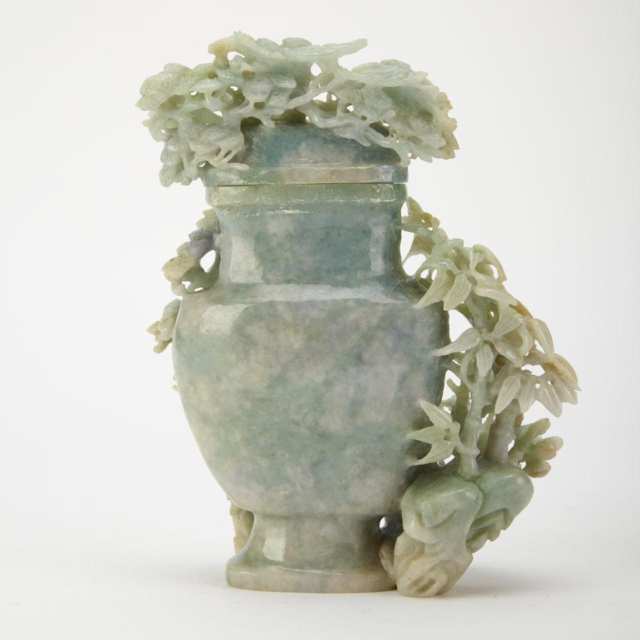 Emerald Jadeite Vase and Cover