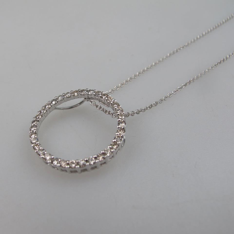 14k White Gold Chain And Pendant