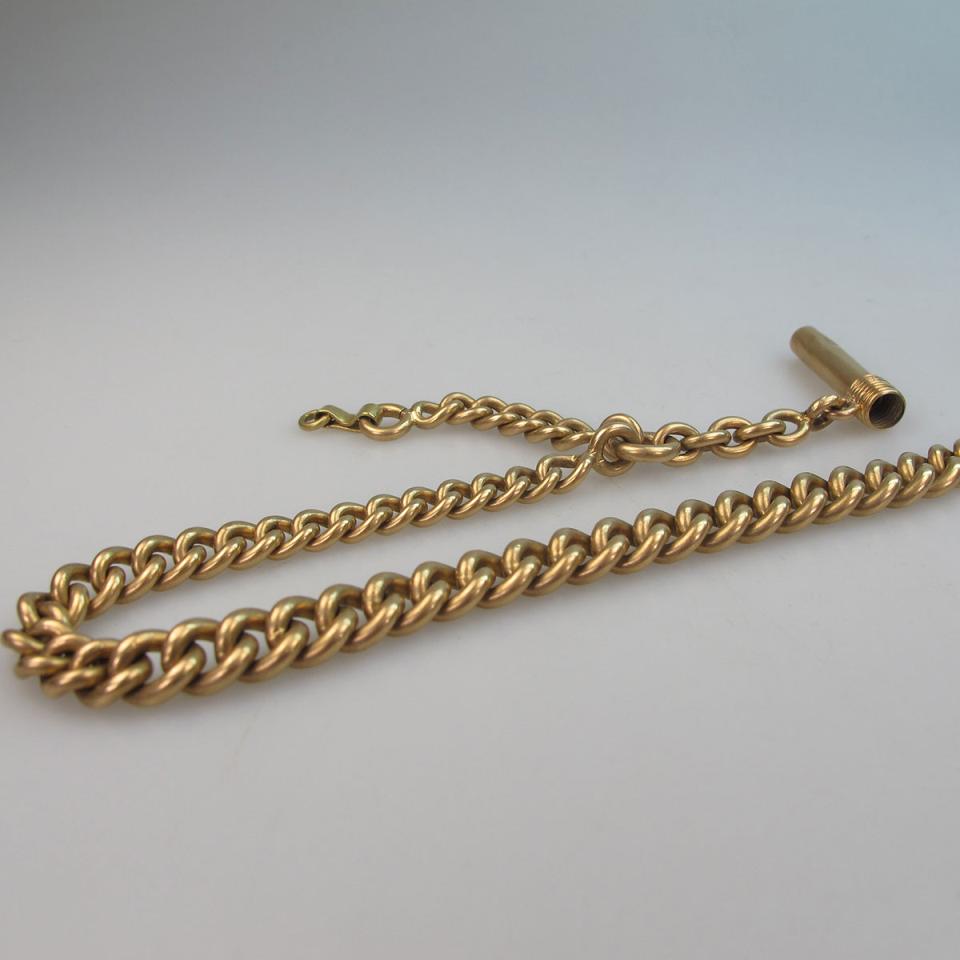 18k Yellow Gold Graduated Curb Link Watch Chain