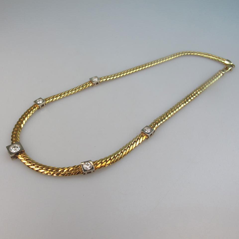 Italian 18k Yellow And White Gold Necklace