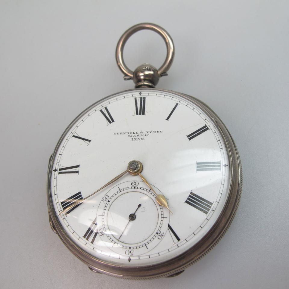 Turnbull & Young Of Glasgow Keywind Openface Pocket Watch