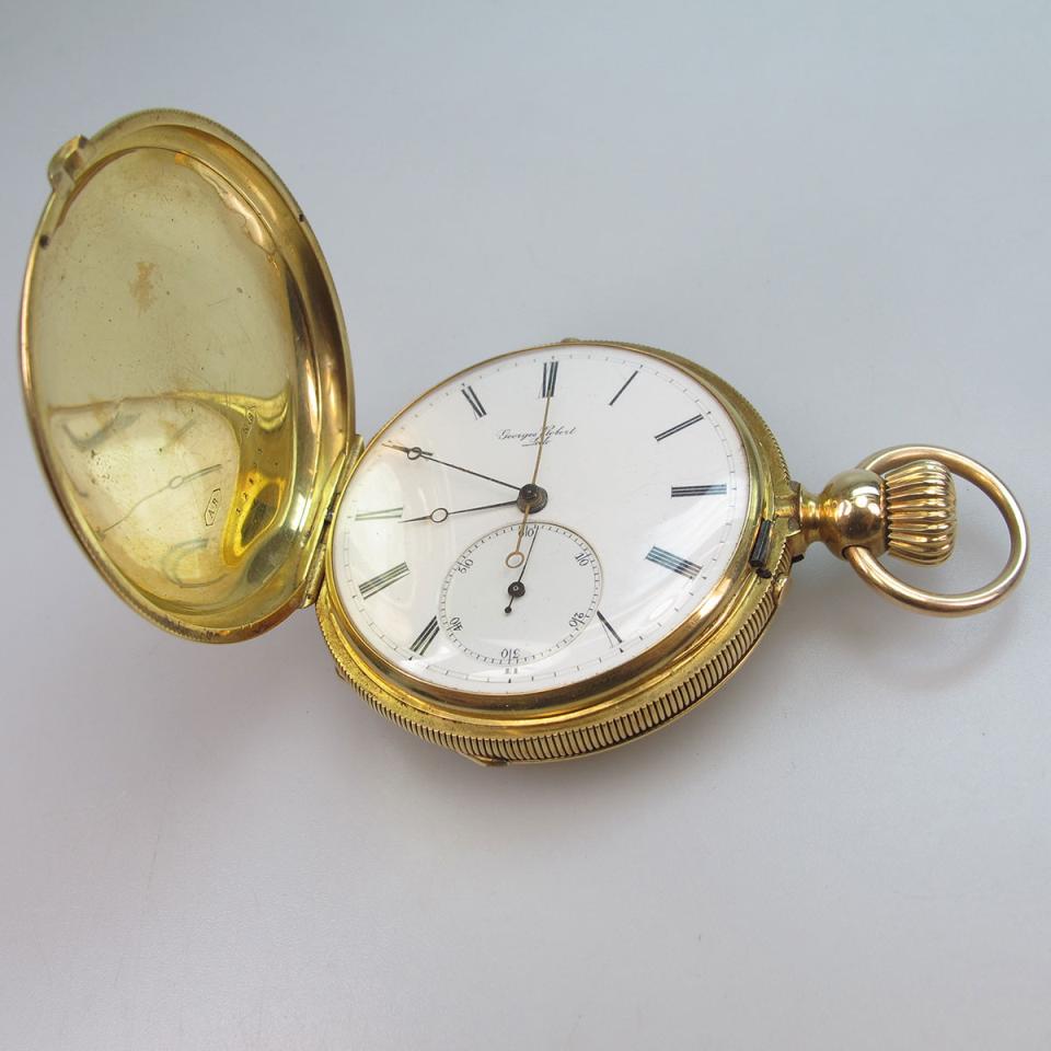 Georges Robert Of Locle Stemwind Pocket Watch With Chronograph