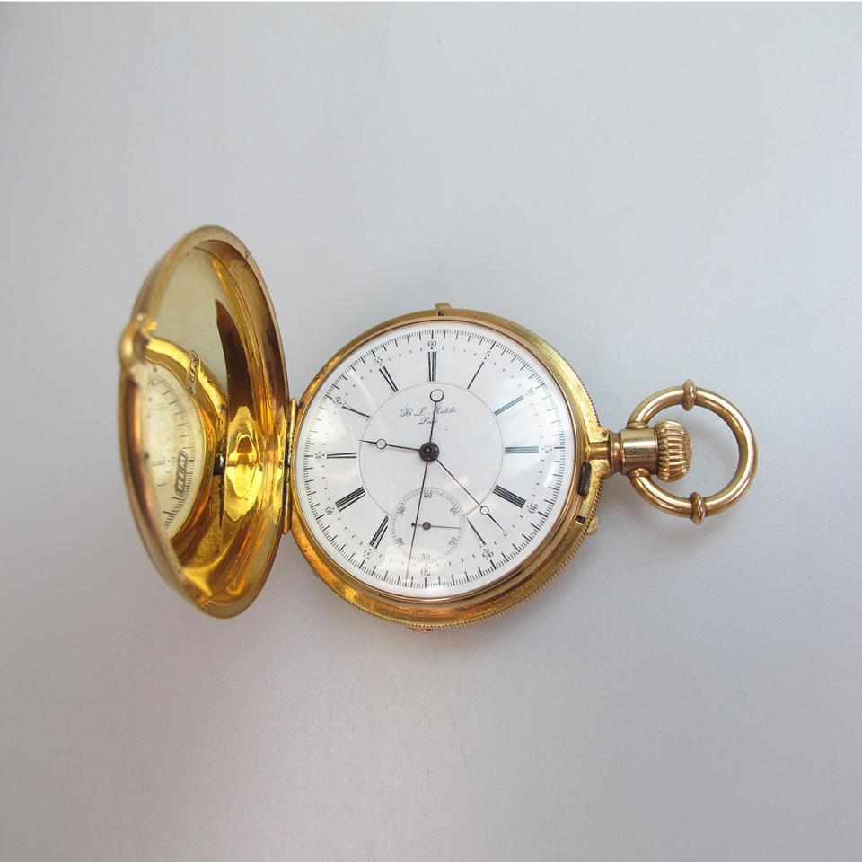 H.L. Matile Of Locle Pocket Watch With Chronograph