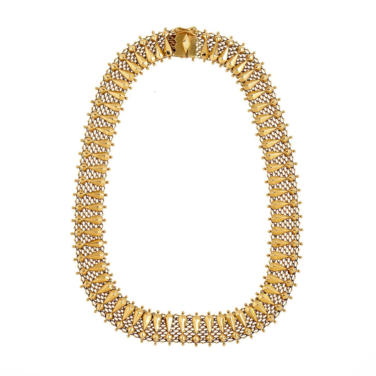 Italian 18k Yellow Gold Mesh Necklace