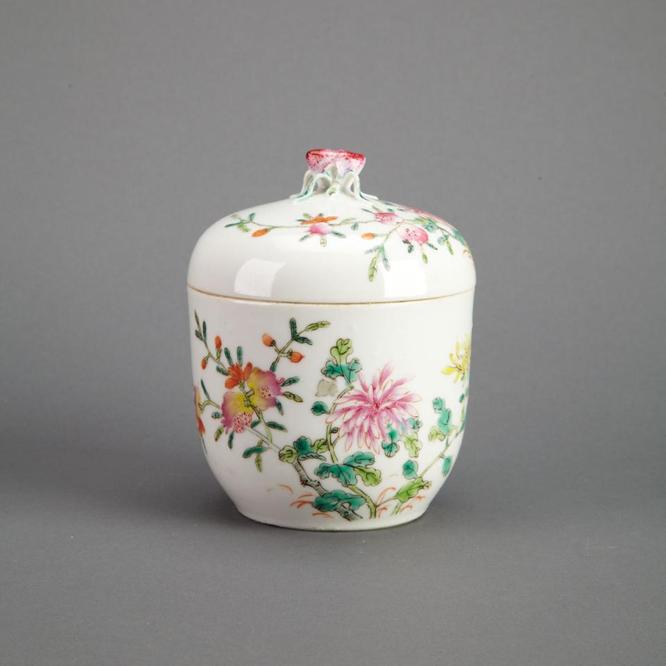 Famille Rose Jar and Cover, Qianlong Mark, Republican Period