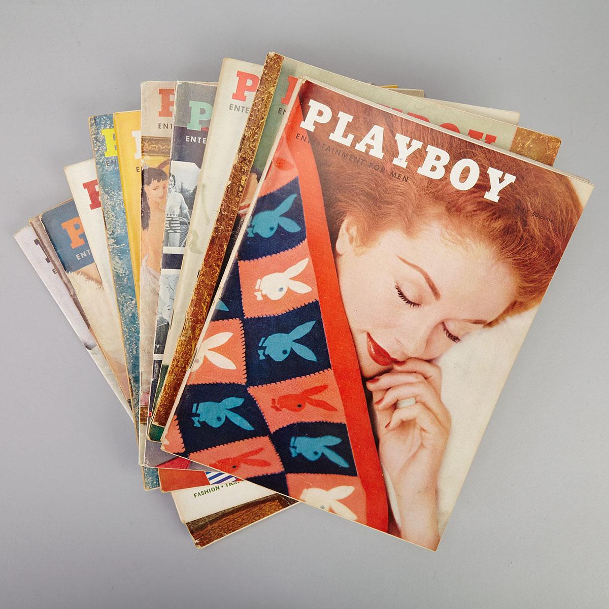 Twelve Issues Playboy Magazine, 1956