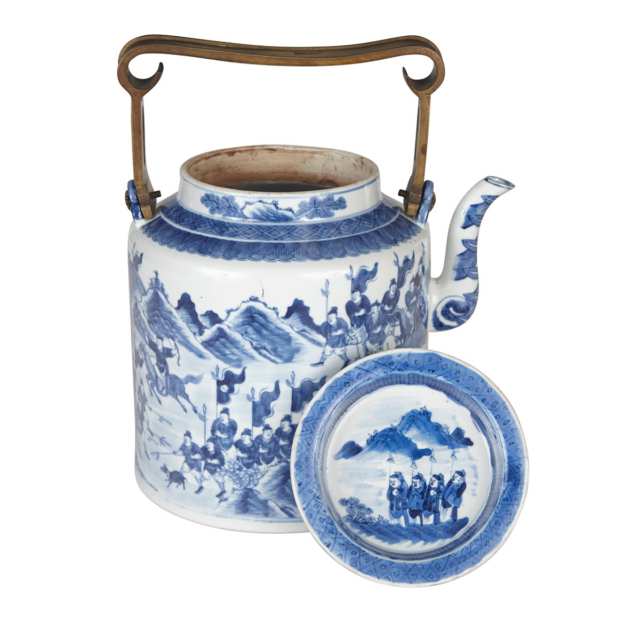 Large Blue and White Teapot, 19th Century 