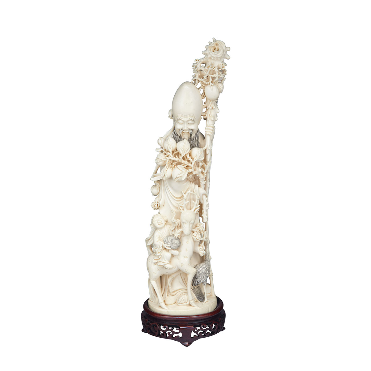 Ivory Carved Immortal and Attendant, Circa 1940’s