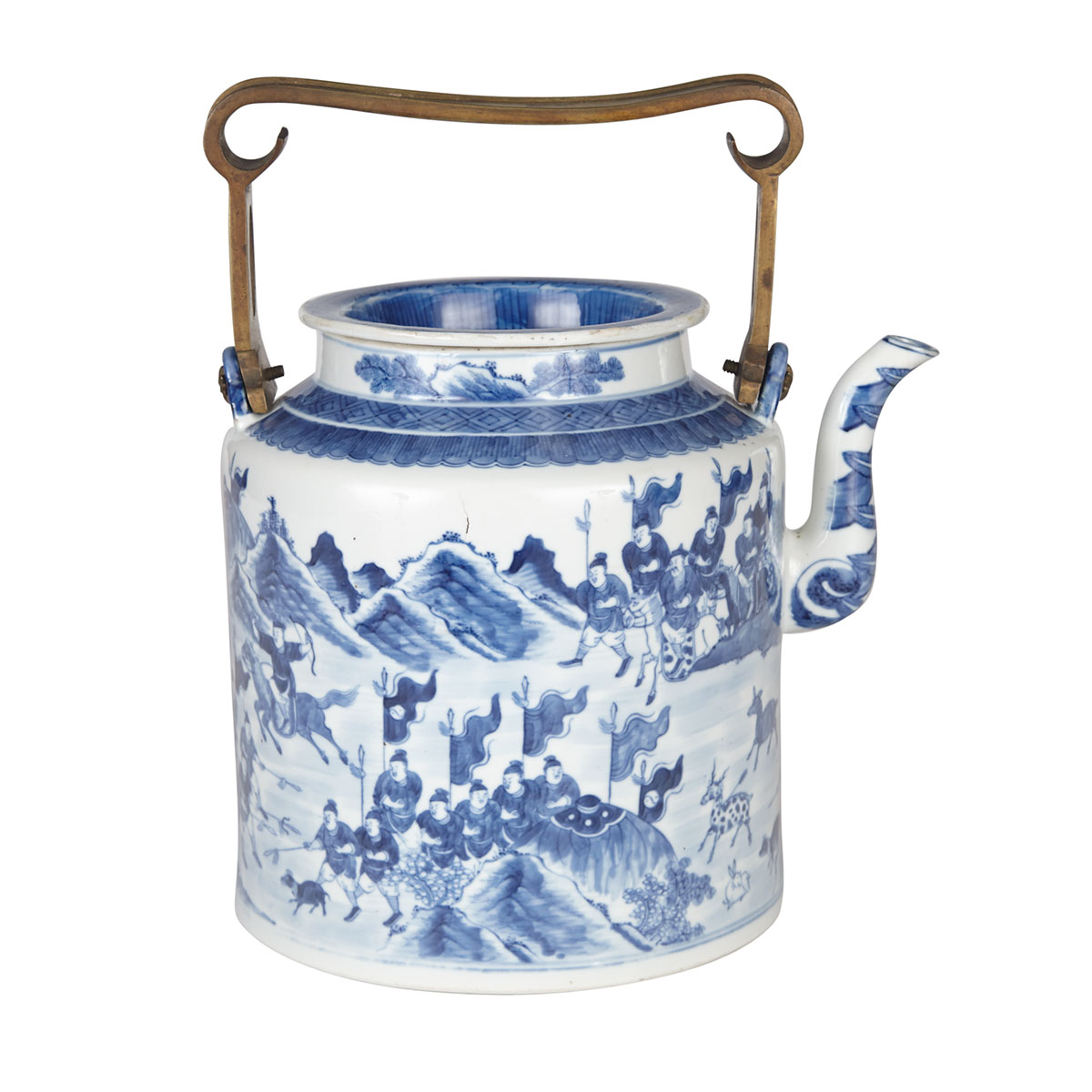 Large Blue and White Teapot, 19th Century 