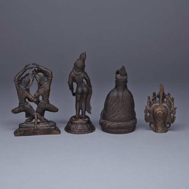 Four Bronze Figures, South Asia and Tibet, Early 20th Century