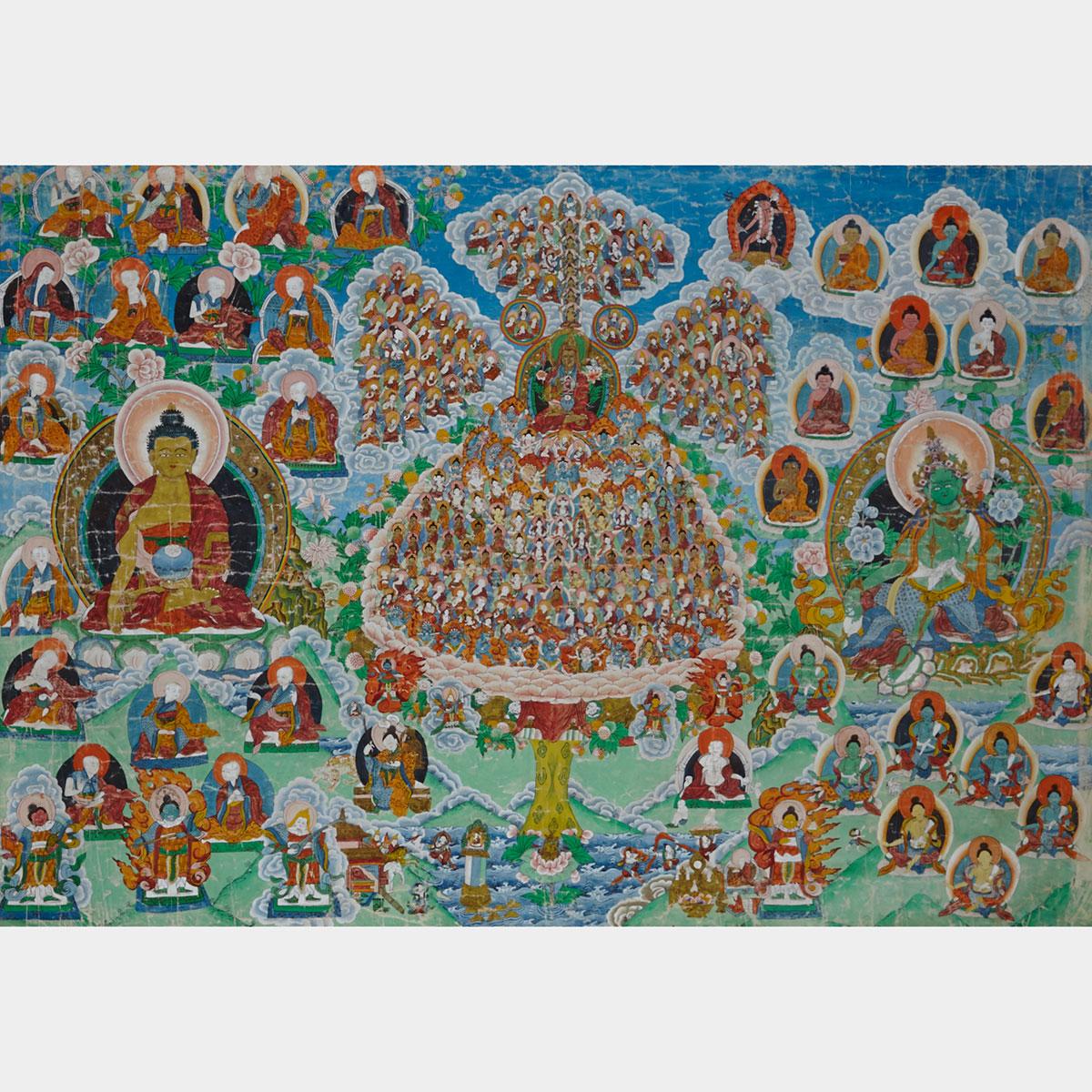 Large Thangka of ‘A Thousand Buddhas’, Tibet, 19th/20th Century