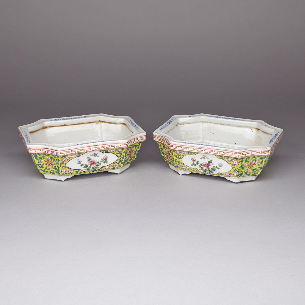 Pair of Famille Rose Planters