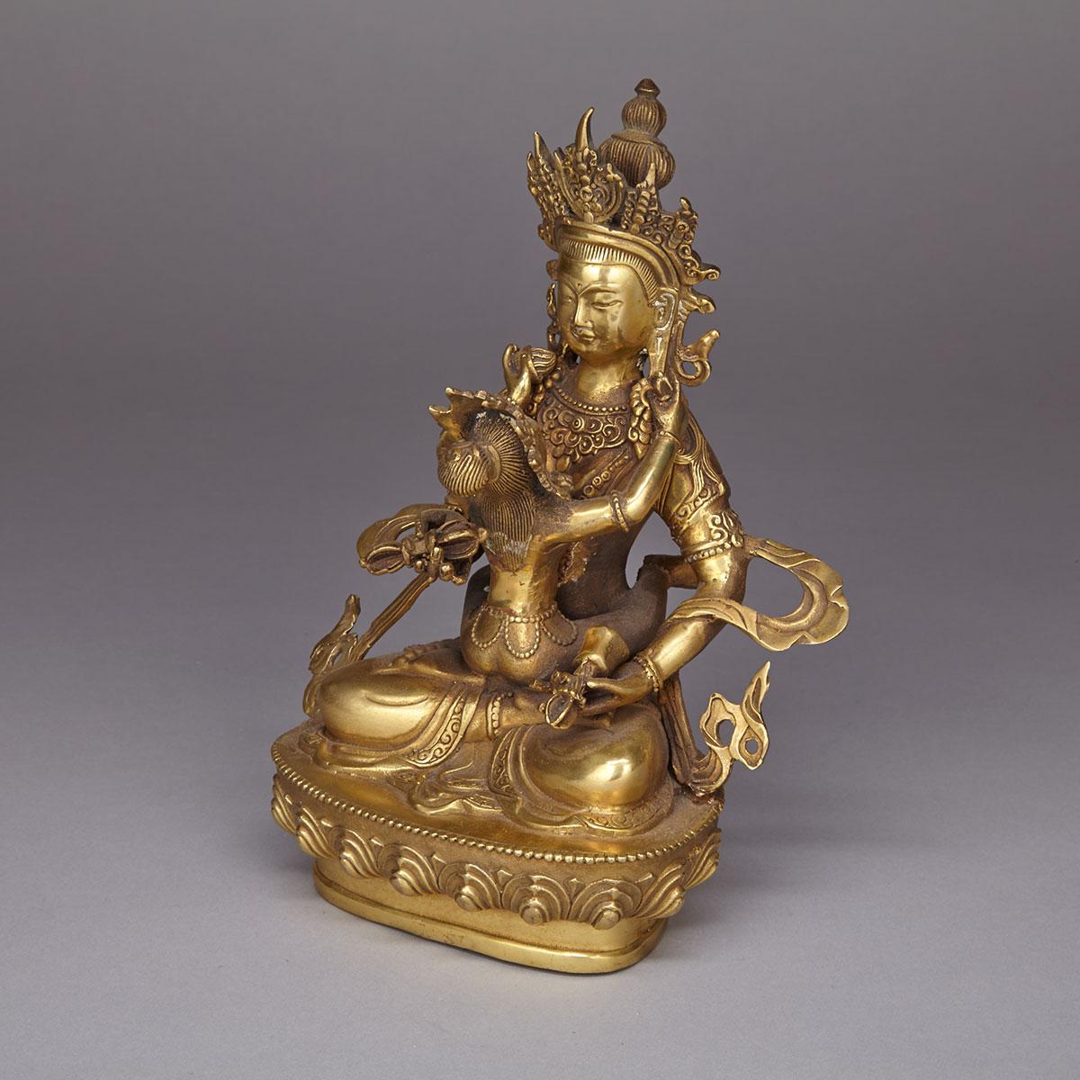 Bronze Figure of Vajradhara with Consort, Tibet