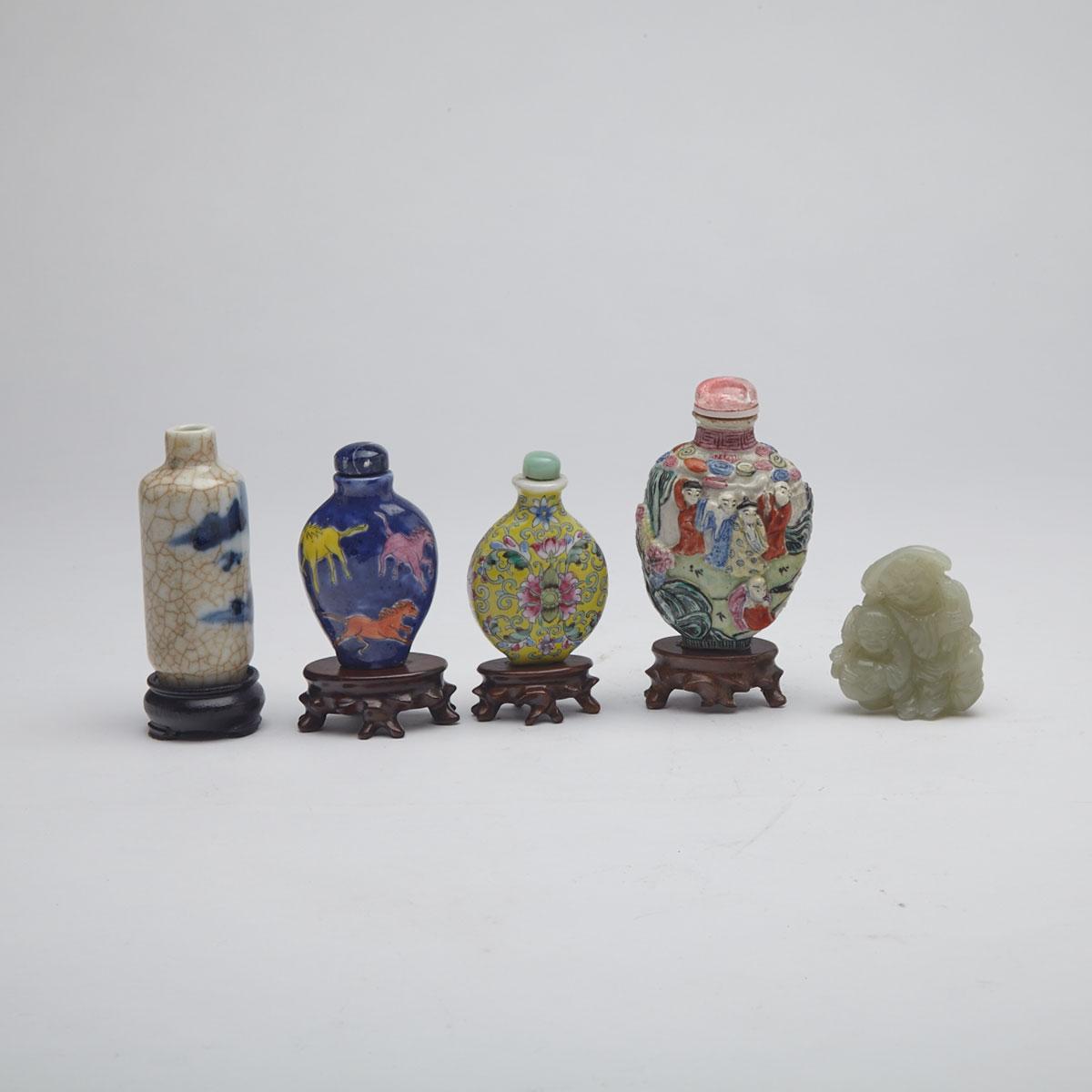 Four Snuff Bottles, 19th/20th Century