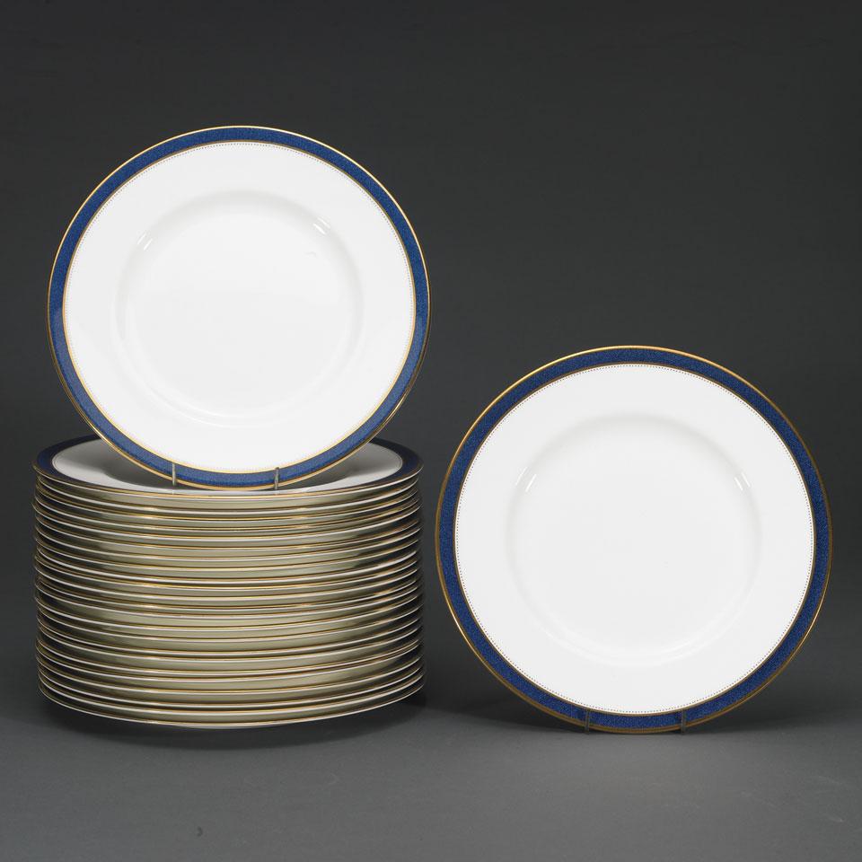 Twenty-Five Coalport ‘Norfolk Blue’ Pattern Service Plates, 20th century