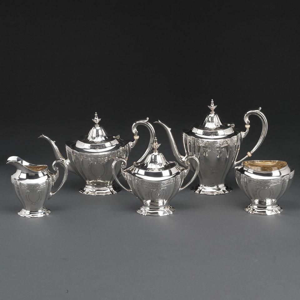 English Silver Tea and Coffee Service, Williams Ltd., Birmingham, 1921