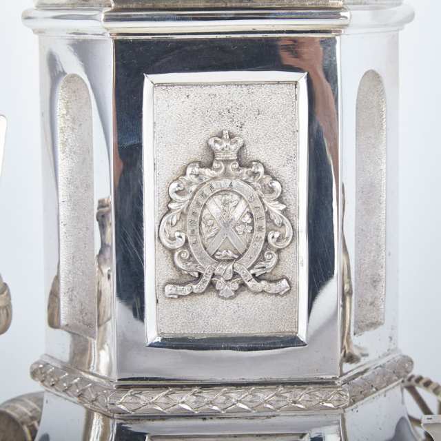 The Stephens Testimonial  
Canadian Silver Centrepiece, Robert Hendery, Montreal, Que., 1877