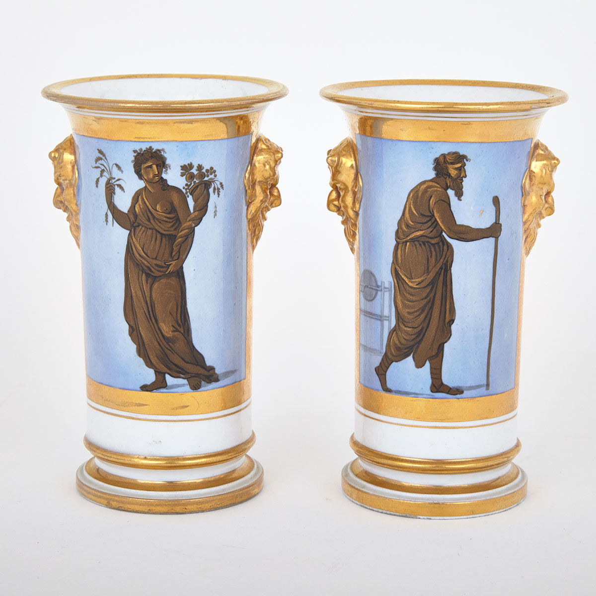 Pair of Barr, Flight & Barr Worcester Spill Vases, c.1804-13