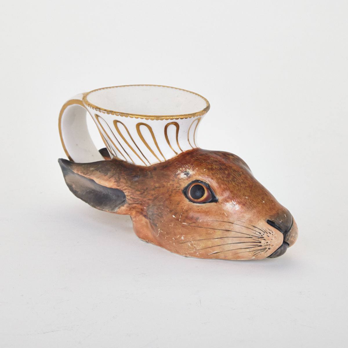Derby Hare’s Head Stirrup Cup, early 19th century