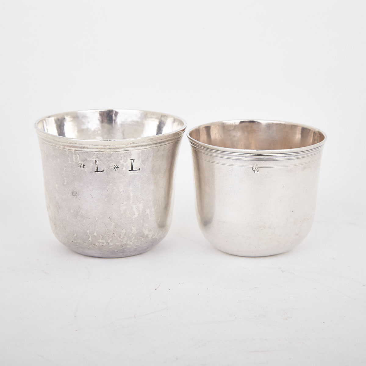 Two French Silver Tumbler Cups, 18th century