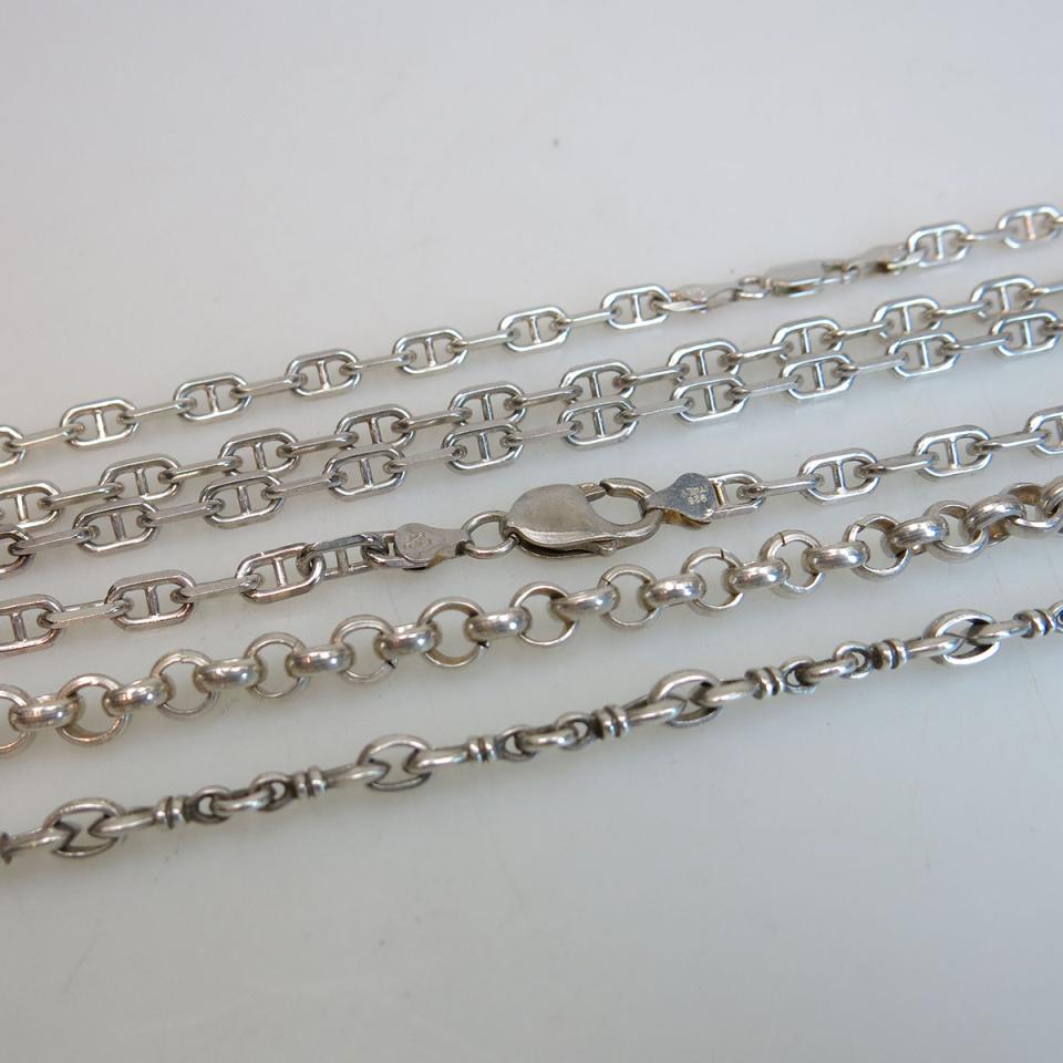 4 Various Sterling Silver Chains