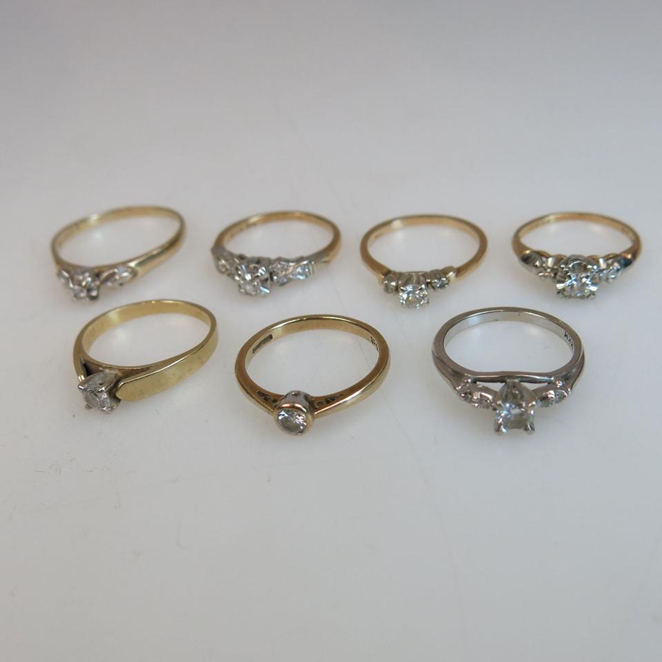 1 x 10, 1 x 15k & 5 x 14k Yellow And White Gold Rings
