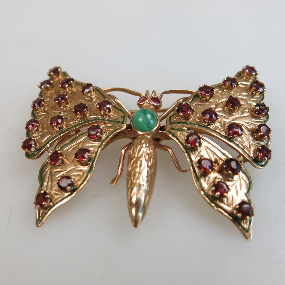 14k Yellow Gold Butterfly Pin