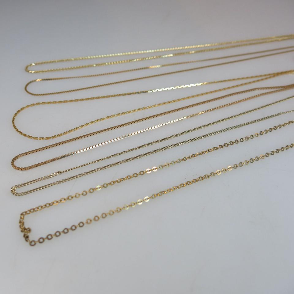 6 x 14k Yellow Gold Chains