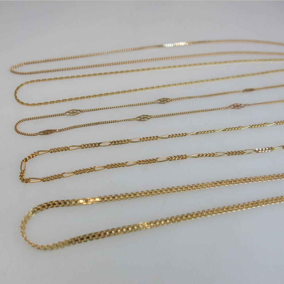 5 x 14k Yellow Gold Chains