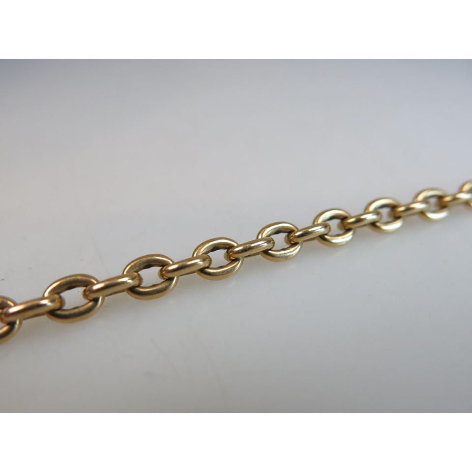 English 18k Yellow Gold Oval Link Watch Chain
