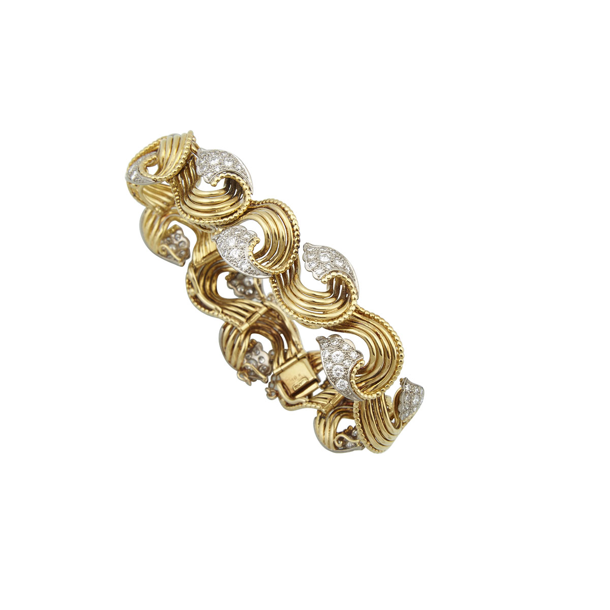 18K Yellow Gold And White Gold Bracelet 