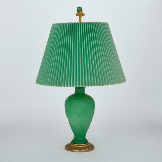 Steuben ‘Chrysanthemum’ Jade Glass Lamp, c.1920