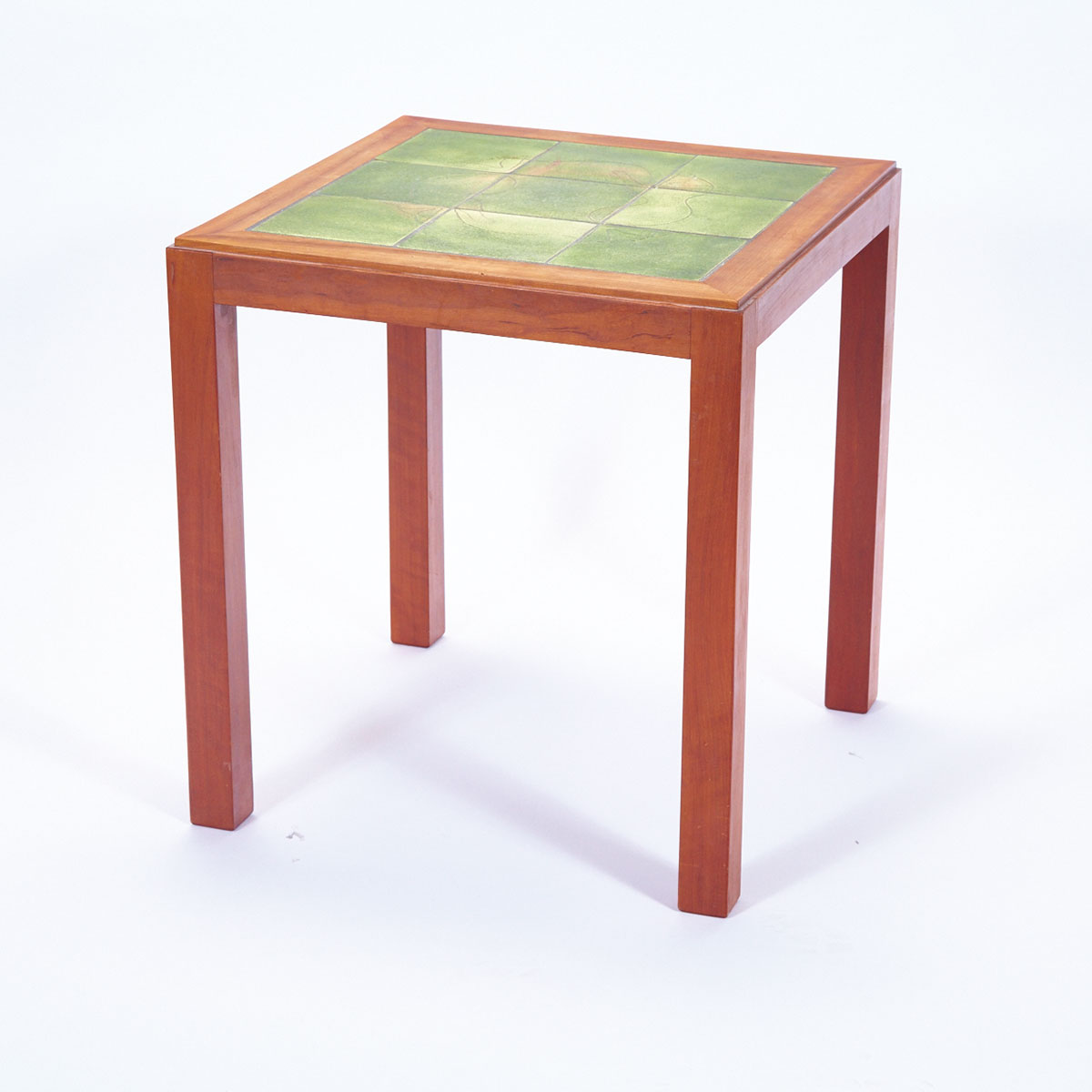 Brooklin Pottery Tile Topped End Table, Theo, Susan and Ben Harlander, 1960s
