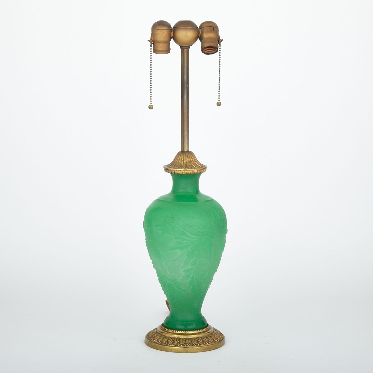 Steuben ‘Chrysanthemum’ Jade Glass Lamp, c.1920