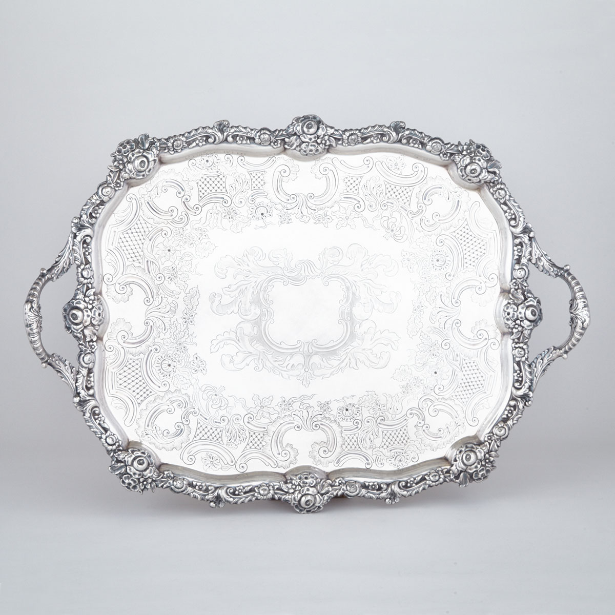 Old Sheffield Plate Two-Handled Serving Tray, c.1830